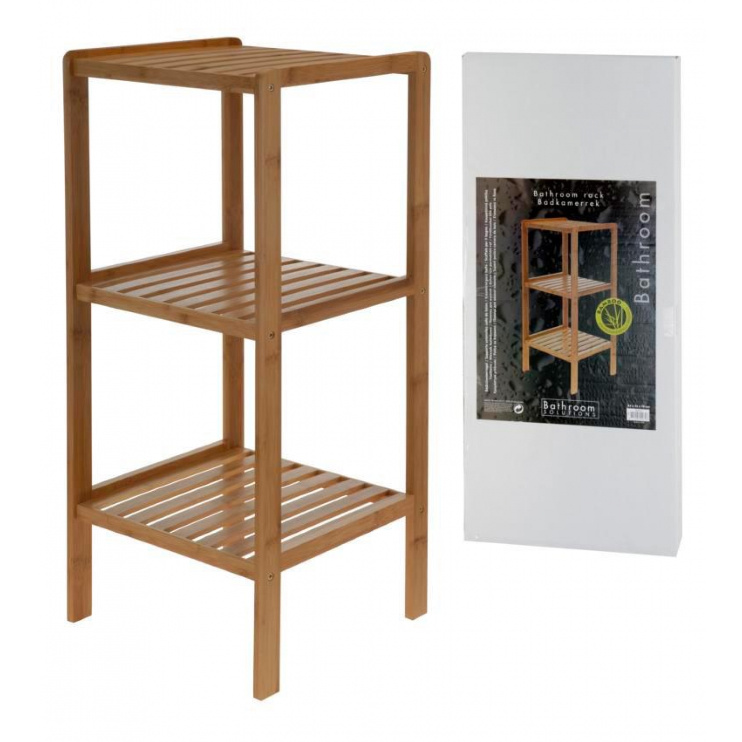 Badezimmerregal aus Bambus - Badregal - 79x33x33cm, 39,99