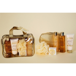 Badeset BODY LUXURIOUS in PVC Tasche inkl. goldener...