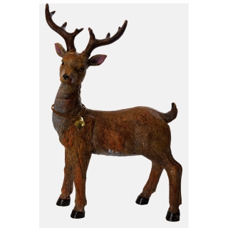 Rentier mit Glöckchen zum stellen - 32 cm - Hirsch Dekofigur