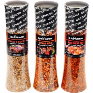 Set aus 3 BBQ Würzmischungen in Gewürzmühle - Barbecue XXL