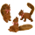 Keramik Eichhörnchen mit karierter Schleife - 3er Set