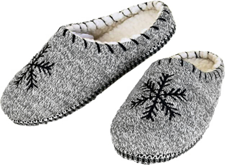 Pantoffeln mit aufgestickter Schneeflocke - Weihnachtspantoffeln M (38/39)