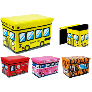 Spielzeugkiste - Spielkiste - Safari-Bus, Feuerwehr, Schulbus