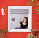 Slim Rollo - Fliegengitter für Fenster als Rollo - Insektenschutzrollo 130 cm x 160 cm weiß