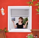 Slim Rollo - Fliegengitter für Fenster als Rollo - Insektenschutzrollo 130 cm x 160 cm weiß