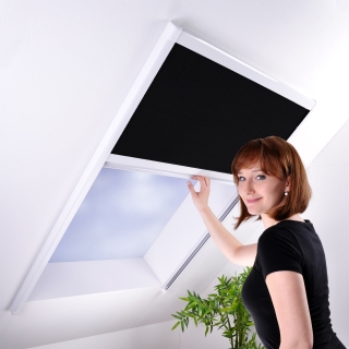 Sonnenschutz-Plissee für Dachfenster - Dachfensterplissee Sonnenschutzplissee Sichtschutz weiß