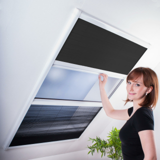 Kombi Dachfenster-Plissee - Sonnenschutz & Fliegengitter Kombiplissee für Dachfenster 110x160 cm