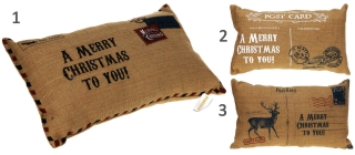 Jute Kissen Postkarte - Weihnachtsdeko Weihnachten Variante 1