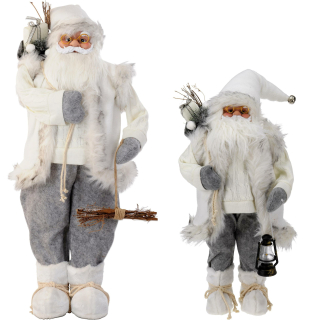 Weihnachtsmann mit Sack WEISS - Nikolaus Dekofigur Weihnachten