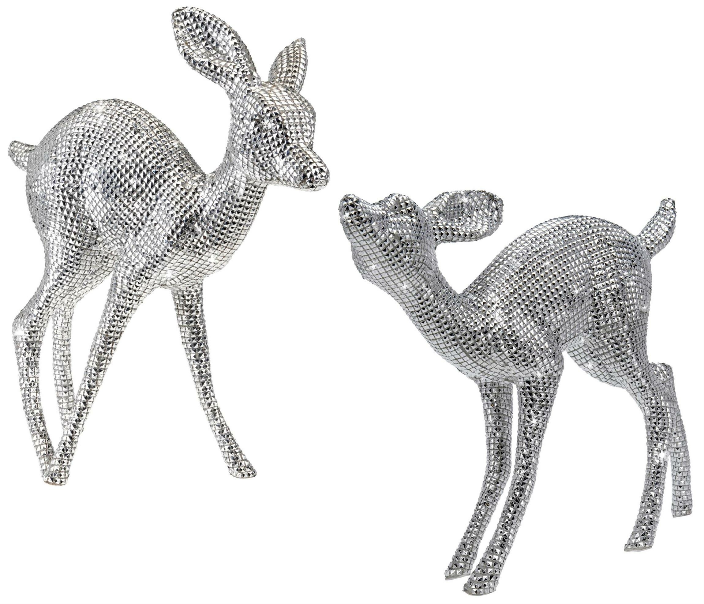 Rentier Silber Edel Pailletten Weihnachsdeko Reh, 49,99