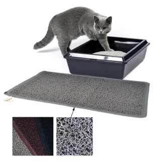 Vorleger aus PVC für Katzentoiletten - Katzenklo Fußmatte für Katzen 40 x 60 cm Grau