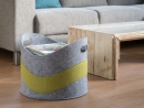 Vielseitiger Filzkorb LARRY - für Spielzeig Holz Zeitschriften usw grün-weiß