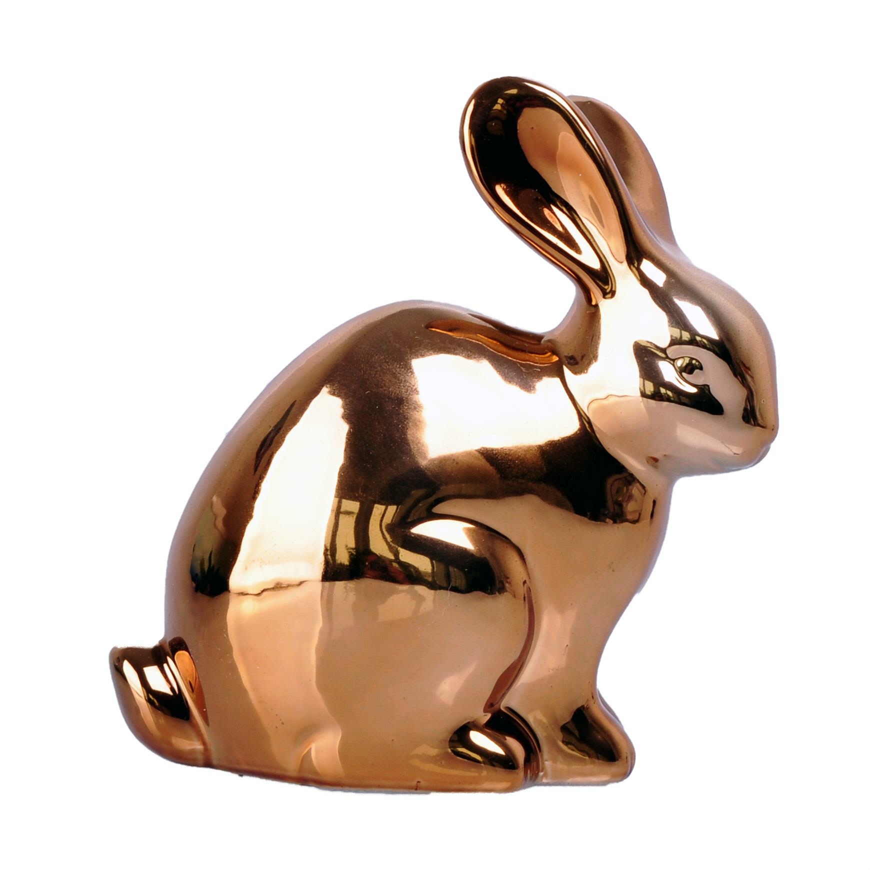 Osterhase aus Porzellan BRONZE