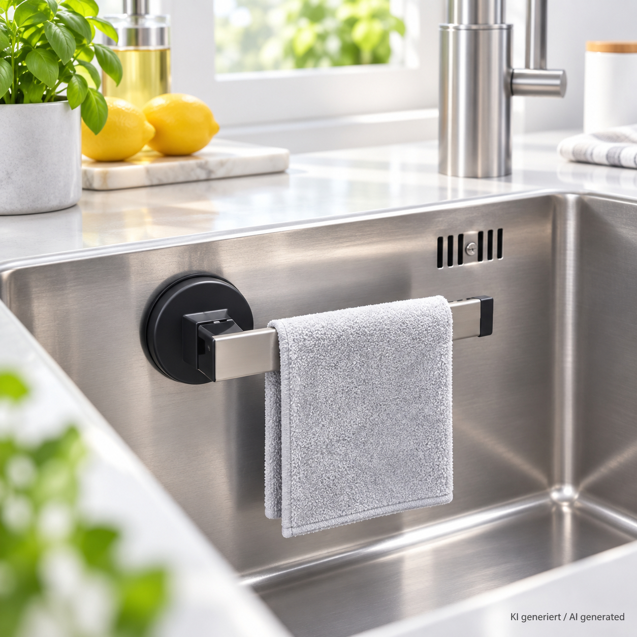 Spültuchhalter Saugnapf La Cuisine Spüllappenhalter WINK Mit Saugnapf – Stylisches Design Fürs Spülbecken, Edelstahl