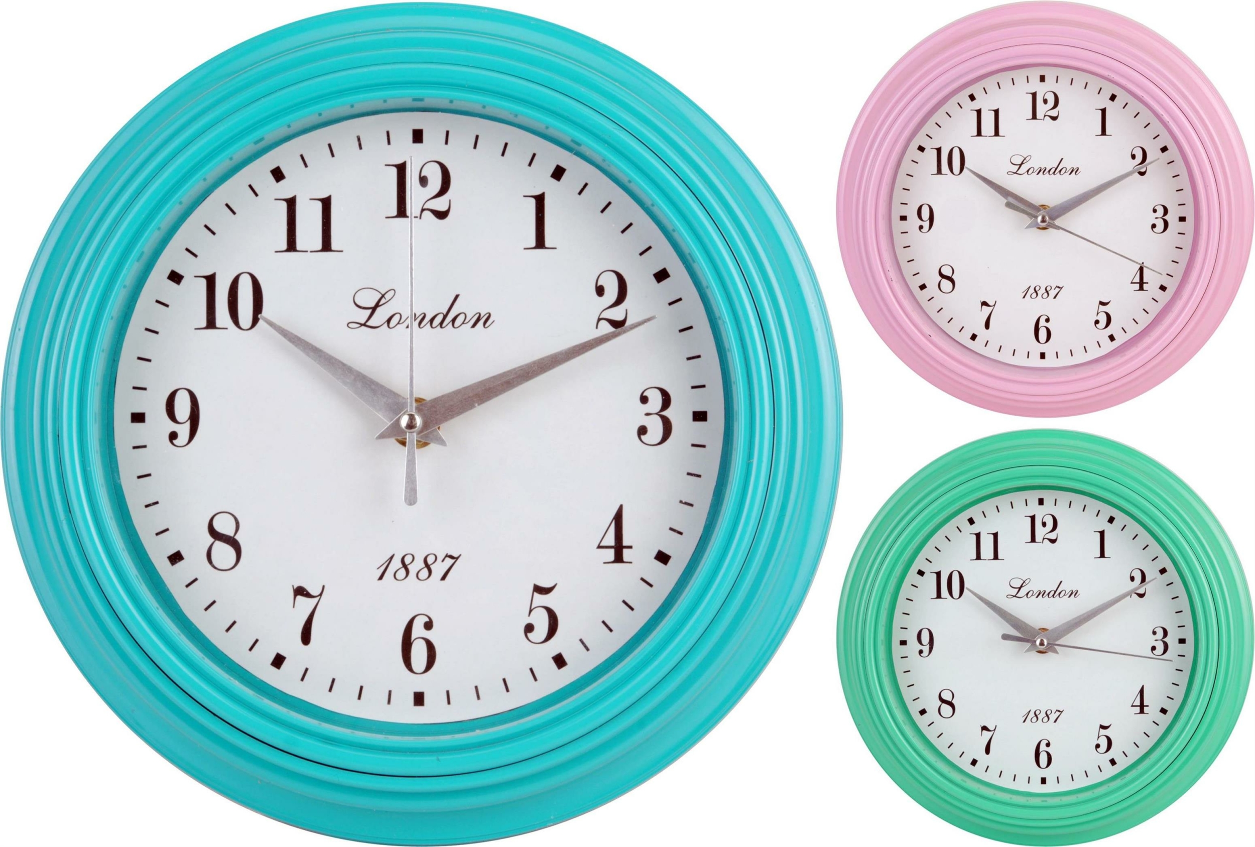 Wanduhr LONDON 1887 in trendigen Candy Colors Zimmeruhr