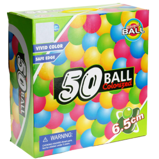 50 Bunte Bälle für Bällebad - Spielbälle 6,5 cm - Spielzeugbällle Kunststoffbälle