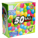50 Bunte Bälle für Bällebad - Spielbälle 6,5 cm -...