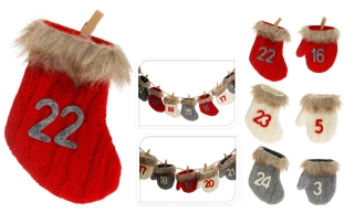 Adventsgirlande Adventskalender - 24 Söckchen oder Handschuhe - Söckchen