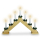 Kerzenbrücke aus Holz - Schwibbogen Lichterbogen mit 7 Kerzen Lampen - 30 cm Holz