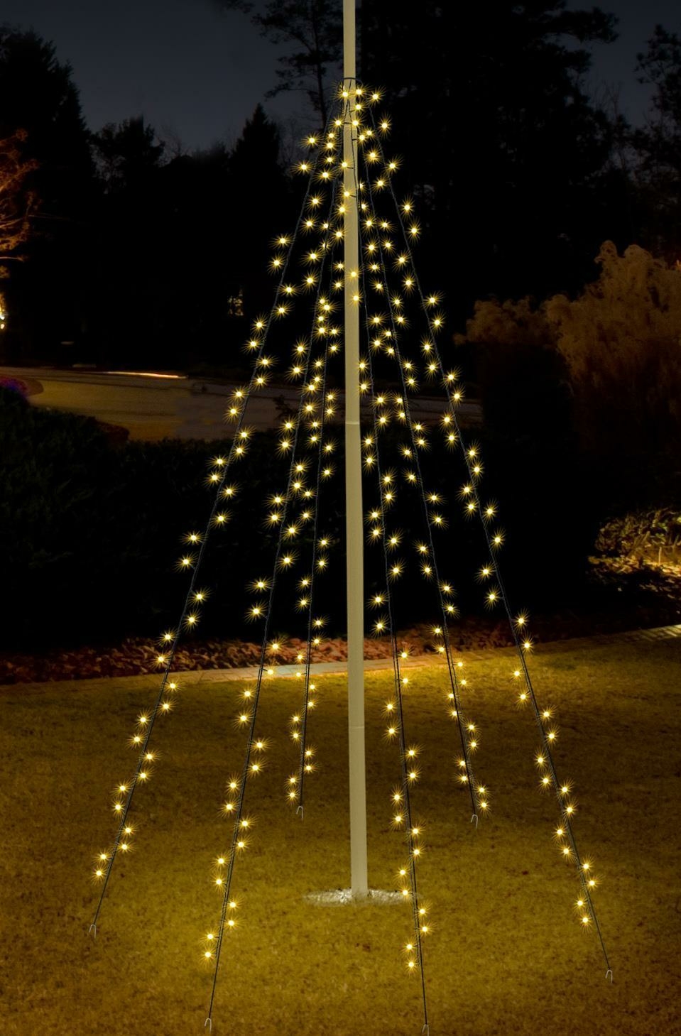 LED Fahnenmast Beleuchtung Lichterkette Weihnachtsdeko IP44 Tanne Deko 192 Led