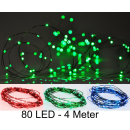 Farbiger Leuchtdraht Lichtdraht 80 LED 4m - Tropfen Micro...