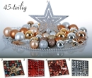 45-teiliges Christbaumschmuck Set - Christbaumkugeln...