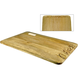 Schneidebrett für Brot aus Mangoholz 45x30 cm - Küchenbrett Holzbrett Brotschneidebrett