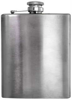Flachmann aus gebürstetem Edelstahl - Taschenflasche - 200 ml