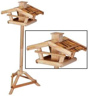 Vogelhaus PATRIA mit Standfuß aus Kiefernholz 116 cm - Vogelfutterhaus Futterhaus