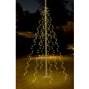 Fahnenmast Beleuchtung 6x 2 Meter - Lichterkette für Bäume Pavillions 192 LED IP44
