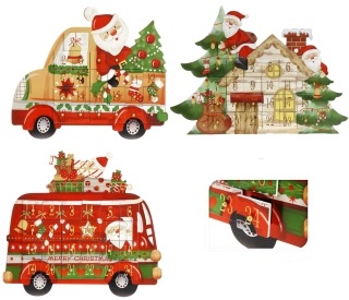 Adventskalender aus Holz - Befüllbar mit Weihnachtsmann...