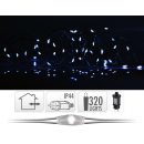 Silberdraht Micro Lichterkette 320 LED kaltweiß - Drahtlichterkette 32m - innen & außen IP44