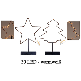 Beleuchteter Stern od Weihnachtsbaum mit 30 LED - Fensterdeko Weihnachtsbeleuchtung