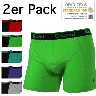 Herren Boxershorts Premium - 2er Pack - Hipster Fit -  Männer Retroshorts Unterhosen