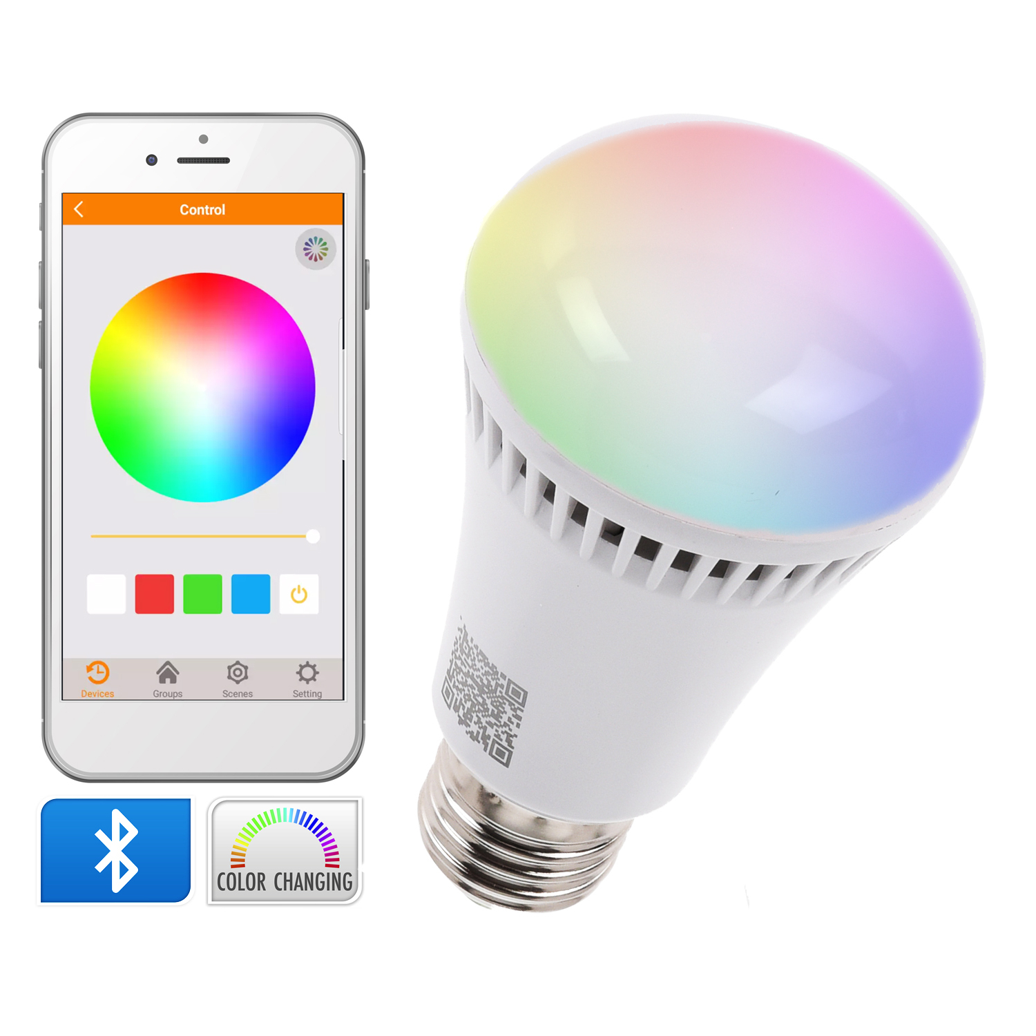 2er-Smart LED Bulb Glühbirne Bluetooth Farbwechsel Stimmungslicht App-Steuerung 
