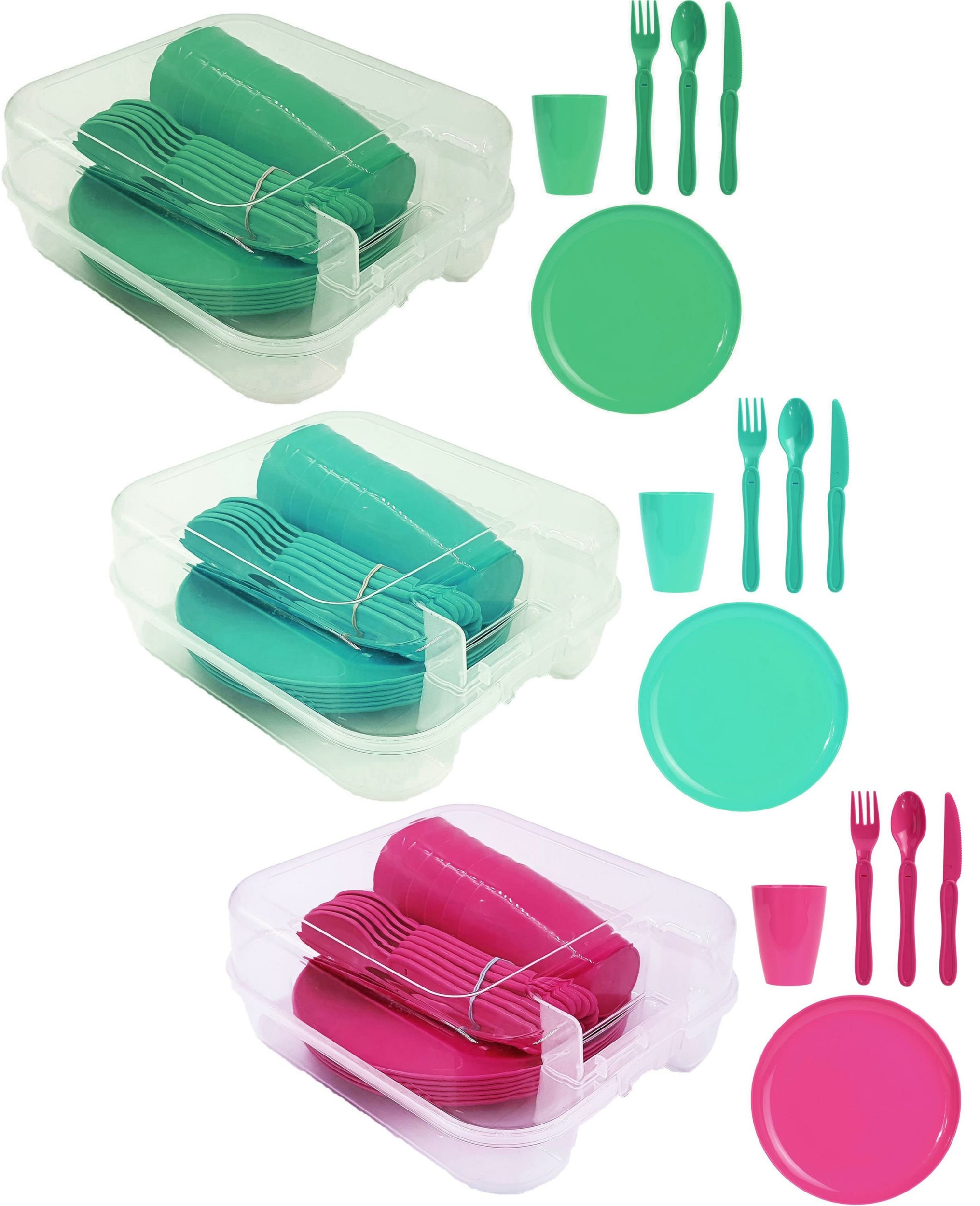 Campinggeschirr Picknick Geschirr Set fr 6 Personen inkl Becher , 9,99