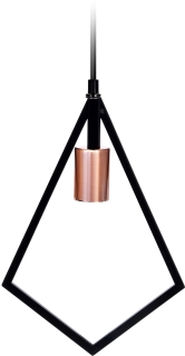 Hängeleuchte CRYSTAL 32 cm Schwarz Kupfer - E27 Pendelleuchte Pendellampe Vintage