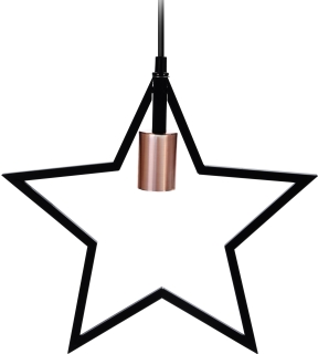 Hängeleuchte STAR 35 cm Schwarz Kupfer - E27 Pendelleuchte Pendellampe Vintage