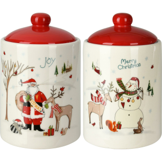 Keksdose aus Keramik für Weihnachtsgebäck - Plätzchendose Gebäckdose 1,2 L 18 cm