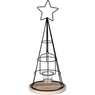 Weihnachtlicher Teelichthalter Kegel Windlicht Weihnachtsdeko Adventsdeko 43 cm