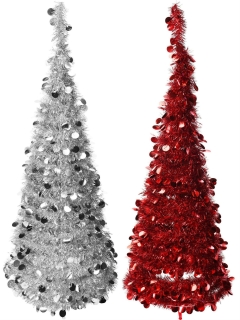 Lametta Weihnachtsbaum - Girlandenbaum 45 x 120 cm - Künstlicher Christbaum
