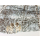 LED Bild WINTER MOMENTS - Leinwand auf Keilrahmen mit 40 LED Funkeleffekt 40x30 cm Wölfe im Wald