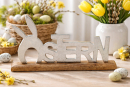 Aufsteller Schriftzug Ostern aus Metall & Mangoholz -...