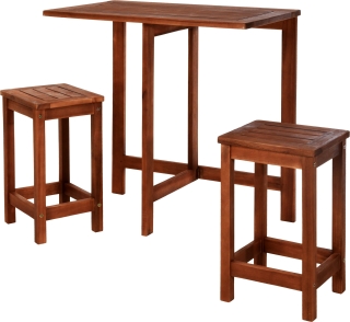 Balkongarnitur Klapptisch & 2 Hocker - Gartengarnitur Balkonset Sitzgarnitur Gartenmöbel Bistro Set