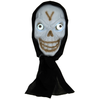 XXL Gruselgesicht m blinkenden Augen & Grusel Sound - Halloween Tür Deko Maske 32x50cm