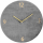 Velvet Wanduhr - Velours Samt weich m. goldenen Ziffern und Zeigern Dekouhr 37 cm hellgrau