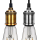 Vintage Lampenfassung mit geflochtenem Kabel - Edison E27 Lampensockel Pendelleuchte Metall Gold & Silber