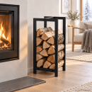 Kaminholzständer PILLAR Metall schwarz - Feuerholz...