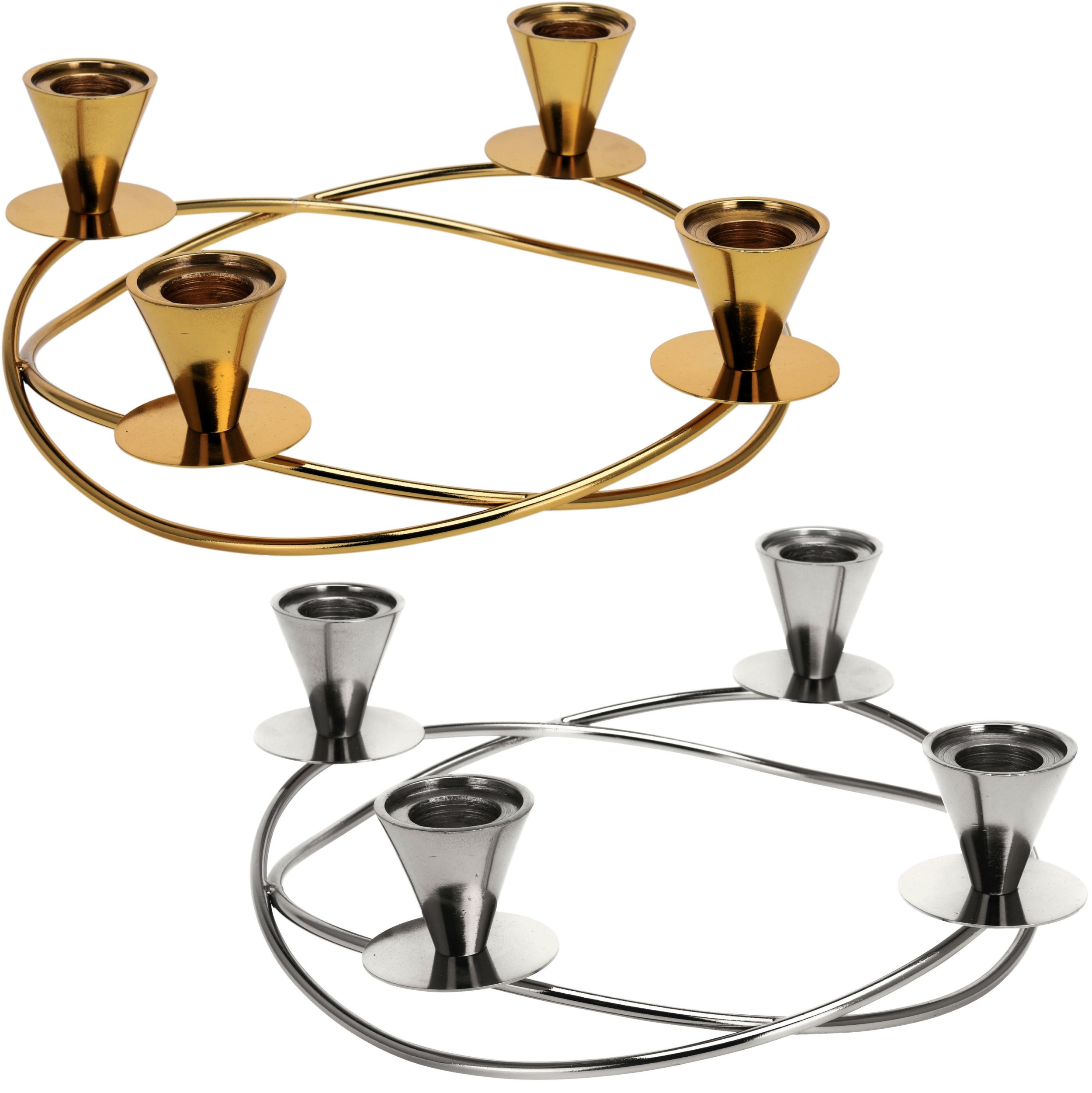 Kerzenhalter Rund GOLD SILBER Adventskranz Alternative ... Kerzenhalter Rund GOLD SILBER Adventskranz Alternative ...