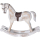 Deko Schaukelpferd aus Holz - Vintage Dekopferd Pferd Holzpferd weiß 32x37x8,5cm